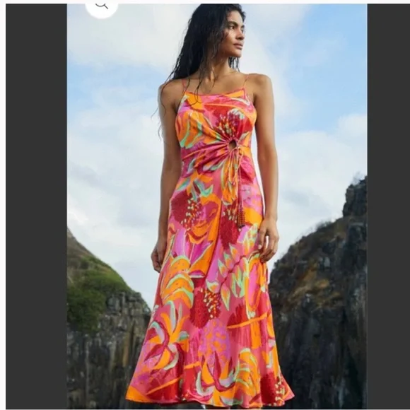 FARM Rio | Dresses | Farm Rio Fruit Brush Cutout Midi Dress | Poshmark